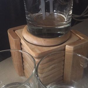 Made in Thailand genuine wood coasters 3 glasses